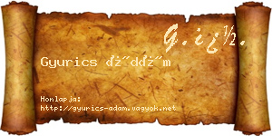 Gyurics Ádám névjegykártya